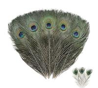 Aweisile 20 Pezzi Piume di Pavone Piume di Pavone Decorative Piume Pavone Piume di Pavone Lunghe Piume Pavone Lunghe Piume Decorative 25-30 cm Piume per Fai da Te Cappelli Costumi Decorazioni