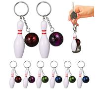 Aweisile Mini Bowling Portachiavi 8 Pezzi Mini Portachiavi da Bowling Bowling Pin Portachiavi Bowling Pins Sfera Portachiavi Bowling Portachiavi Bowling Pins Portachiavi per Zaino Borsetta Decorazione