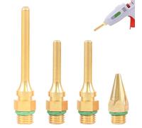 Aweisile Pistola di Colla Calda Rame 4 Pezzi Copper Glue Gun Nozzle Ugello per Pistola Colla Fusa Accessori di Ricambio (32/50/50/70mm)