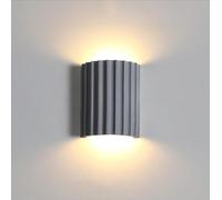 AWEITG Applique da parete a LED verde nordico Lampada da parete for interni a 2 luci su e giù for camera da letto, soggiorno, corridoio - Lampada da parete moderna con lampadina(Gray)