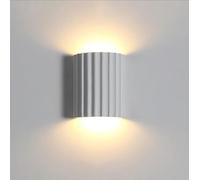 AWEITG Applique da parete a LED verde nordico Lampada da parete for interni a 2 luci su e giù for camera da letto, soggiorno, corridoio - Lampada da parete moderna con lampadina(White)