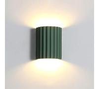 AWEITG Applique da parete a LED verde nordico Lampada da parete for interni a 2 luci su e giù for camera da letto, soggiorno, corridoio - Lampada da parete moderna con lampadina(Green)