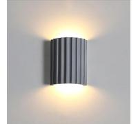 AWEITG Applique da parete a LED verde nordico Lampada da parete for interni a 2 luci su e giù for camera da letto, soggiorno, corridoio - Lampada da parete moderna con lampadina(Gray)