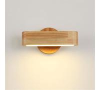 AWEITG Japanese Retro Industrial Wood Wall Lamp - Nordic Minimalist Rectangle Walnut LED Sconce for Living Room, Bedroom, Hallway, and More