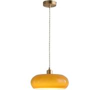 AWEITG Lampada a sospensione in vetro arancione di metà secolo nordico Lampadario a sospensione a tamburo vintage for cucina, camera da letto, ristorante e caffetteria(Orange)