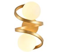 AWEITG Lampade da parete dal design creativo con vite in ferro, lampada sorgente luminosa a doppia testa G9, for soggiorno, camera letto, comodino, scale, corridoio(Gold)