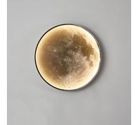 AWEITG Minimalist Arete LED Wall Lamp - Rounded Lunar Design Golden Matte Finish Stylish Bedside Sconce for Home(19.7in)