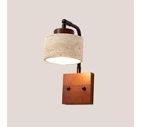 AWEITG Vintage Industrial Wall Sconce - Natural Yellow Travertine Mounted Reading Light for Bedroom, Living Room, and Dining(Brown)