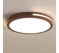 AWEITG Walnut Wood Plafoniera a filo - Illuminazione interna ultra sottile for soggiorno, camera da letto, cucina e hotel(Neutral light,D: 30CM)