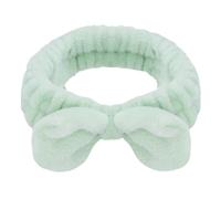 Awenbin Fascia per capelli da spa, fascia con fiocco in verde menta, riutilizzabile, morbida e confortevole, impedisce ai liquidi di bagnarsi e disturbare i capelli, ideale per la pulizia del viso, il