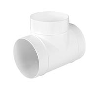 AWENTA Connettore per condotto Ø100mm Splitter a 3 vie (90 gradi) xd - Connettore per condotto tondo - Ventola di scarico - Tee di sfiato dell'essiccatore - Plastica ABS Ø10cm bianca
