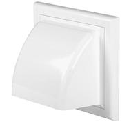 AWENTA Griglia di scarico Ø100 mm, plastica ABS bianca, con valvola di non ritorno - apertura dell'essiccatore - apertura di scarico - coperchio di ventilazione esterno - Ø 10 cm (19 x 19 cm), bianco.