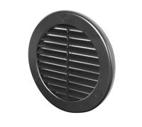 Awenta Griglia di ventilazione in plastica, 100 mm, colore nero, con griglia per insetti, copertura per fori per viti per un aspetto migliore
