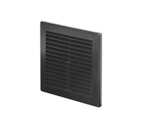 Awenta Griglia di ventilazione in plastica, 150 x 150 mm, nera con griglia per insetti, copertura per fori per viti per un aspetto migliore