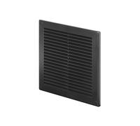 Awenta Griglia di ventilazione in plastica, 200 x 200 mm, nera con griglia per insetti, copertura per fori per viti per un aspetto migliore