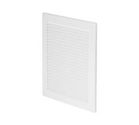 Awenta Griglia di ventilazione in plastica, 200 x 250 mm, bianca con griglia per insetti, copertura per fori per viti per un aspetto migliore