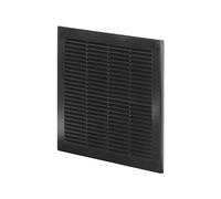 Awenta Griglia di ventilazione in plastica, 300 x 300 mm, nera con griglia per insetti, copertura per fori per viti per un aspetto migliore