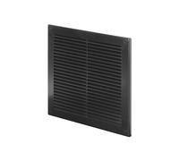 Awenta Griglia di ventilazione in plastica nera con rete a rete, per casa, cucina, bagno, facile da installare, per ventilazione HVAC fai da te, 250 x 250 mm