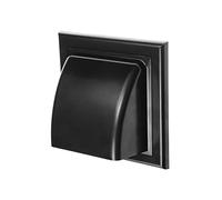 Awenta Presa d'aria per cappa di scarico da 10 cm con parapioggia, nero, copertura per presa d'aria per esterni, copertura per condotto di sfiato per asciugatrice HVAC, 190 x 190 mm