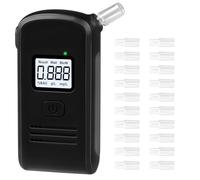 Aweohtle Alcolometro, misuratore alcolico con 20 bocchini e display LCD digitale, etilometro polizeigenau, misuratore di prova per uso privato e professionale a casa o alle feste