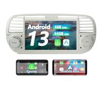 AWESAFE Android 13 (4GB+64GB) Autoradio per FIAT 500 7 Pollici Car Radio con CarPlay Android Auto Comandi al Volante BT FM DSP (bianco)