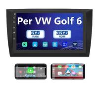 AWESAFE Autoradio 13 per Golf 6 (2008-2016) con CarPlay e Android Auto 9 Pollici Radio Android (2G+32GB) Stereo con cornice esterna, Funzione con Comm