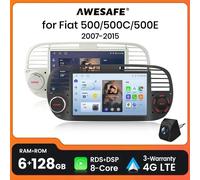 AWESAFE Autoradio Wireless CarPlay per FIAT 500 500C Abarth 2007-2015 con Android Auto, Navigazione GPS, Sistema Smart, RDS, DSP, FM