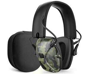 awesafe Cuffie da Tiro Elettronico Cuffie Antirumore per Tiro e Caccia, Amplificazione Sonora e Riduzione del Rumore, Viene con custodia rigida protettiva,NRR 23, camouflage