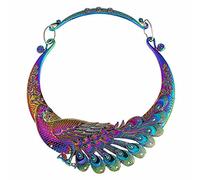 AWESE Collana girocollo da donna etnica intagliata con pavone grosso girocollo indiano gioielli vintage collana per donne ragazze, 45cm (17.7 inches), Metallo, Placcatura