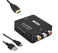 aweskmod RCA to HDMI Adattatore 1080P/720P 60Hz supporta PAL/NTSC, DigitConvert Convertitore AV a HDMI Adattatore wii hdmi con USB per Xbox, N64, WII, STB, VHS, VCD, VCR, DVD, lettori Blu-rays