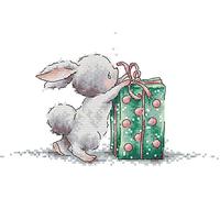 Awesocrafts Kit per punto croce con stampa di coniglietto, motivo facile, per ricami a punto croce, kit di ricamo