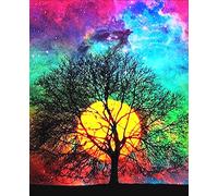 Awesocrafts Kit per punto croce timbrato albero luna piena Halloween modelli facili ricamo kit forniture (albero)