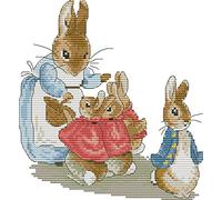 Awesocrafts Punto Croce Stampato Kit Peter Rabbit Famiglia Modelli Facile Cucitura Croce Ricamo Cucito Kit Forniture