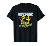 Awesome 24 Years 24 anni Retro Gaming NextLevel Design Maglietta