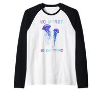 Awesome Cute UnderWater Fish no heart no emotions JellyFish Maglia con Maniche Raglan