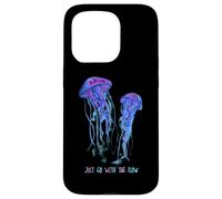 Awesome Cute UnderWater Fish Sea Just Go With Flow JellyFish Custodia per iPhone 15 Pro