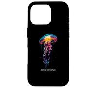Awesome Cute UnderWater Fish Sea Just Go With Flow JellyFish Custodia per iPhone 16 Pro