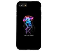 Awesome Cute UnderWater Fish Sea Just Go With Flow JellyFish Custodia per iPhone SE (2020) / 7/8
