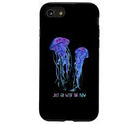 Awesome Cute UnderWater Fish Sea Just Go With Flow JellyFish Custodia per iPhone SE (2020) / 7/8