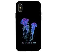 Awesome Cute UnderWater Fish Sea Just Go With Flow JellyFish Custodia per iPhone X/XS