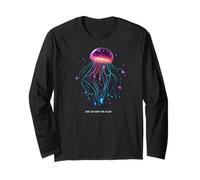 Awesome Cute Underwater Fish Sea Just Go with Flow Jellyfish Maglia a Manica