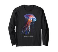 Awesome Cute Underwater Fish Sea Just Go with Flow Jellyfish Maglia a Manica