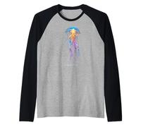 Awesome Cute Underwater Fish Sea Just Go with Flow Jellyfish Maglia con Maniche Raglan