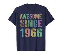 Awesome dal 1966 Vintage 60° Compleanno Rock Roll Mamma papà Maglietta