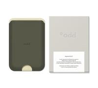 AWESOME DESIGN a.odd - Portafoglio magnetico in pelle vegana, compatibile con MagSafe e iPhone 17/16/15/14/13/12/Pro/Max/Plus/mini Series, Oliva Sabbia, 65*95mm, moderno