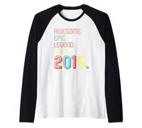 Awesome Epic Legend Since 2015 11 Years Old 11th Birthday Maglia con Maniche Raglan