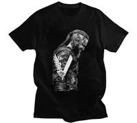 Awesome King Ragnar Lothbrok T-Shirt Men O-Neck Short-Sleeve Viking Warrior Casual T Shirt Cotton Cool Tee Top TV Fan Black 3XL.JPG.JPG Black XL
