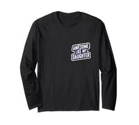 Awesome Like My Daughter Funny Father's Day Papa Joke Citazione Maglia a Manica