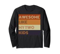 Awesome Like My Two Kids Fathers Day regalo Tee Maglia a Manica