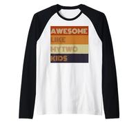 Awesome Like My Two Kids Fathers Day regalo Tee Maglia con Maniche Raglan